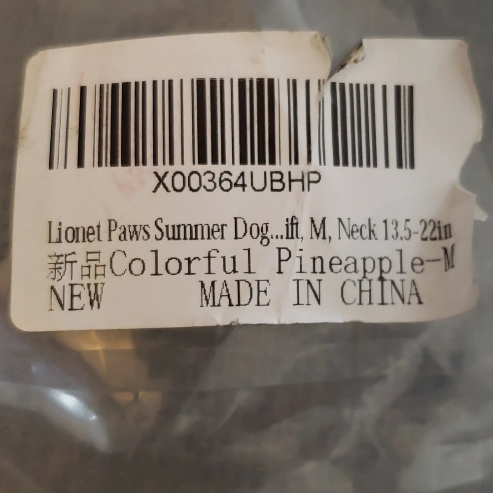 Lionet Paws Colorful Pineapple Dog Collar with Bowtie Size M